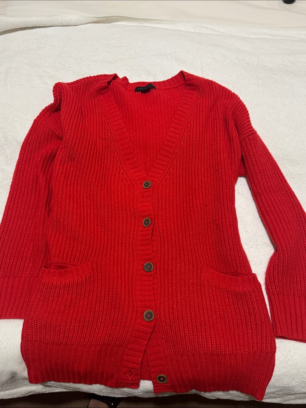 Sanctuary Red V-Neck Button Front Cardigan